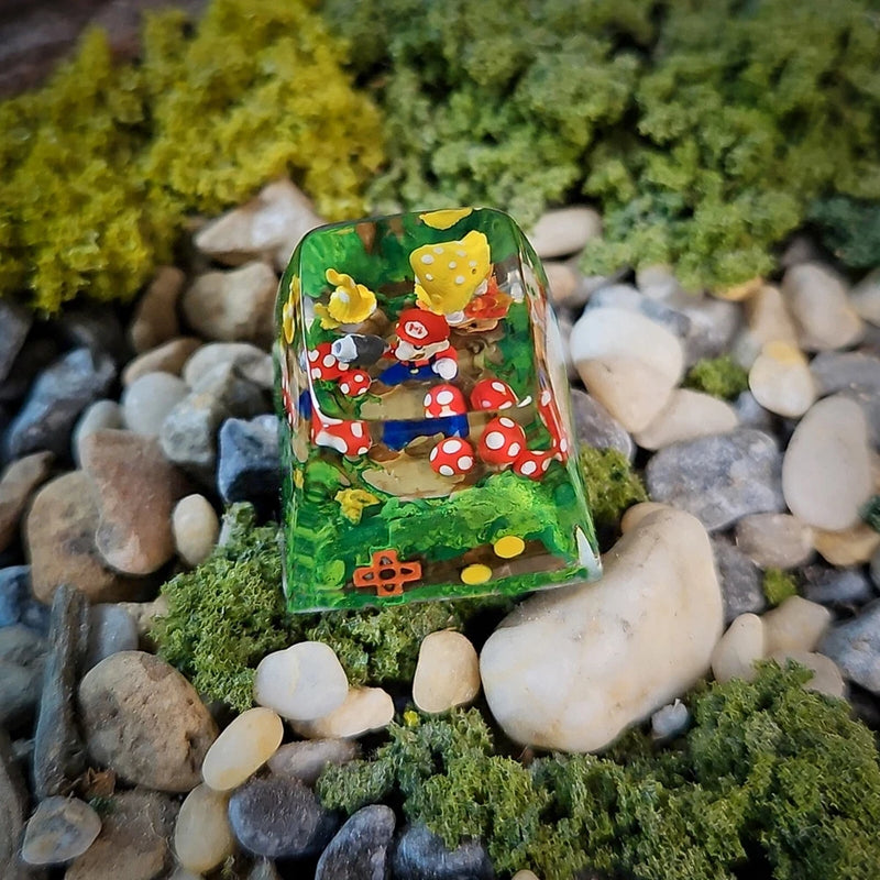 Mario keycap, custom keycap, mario artisan keycap, Keycap Handmade Model