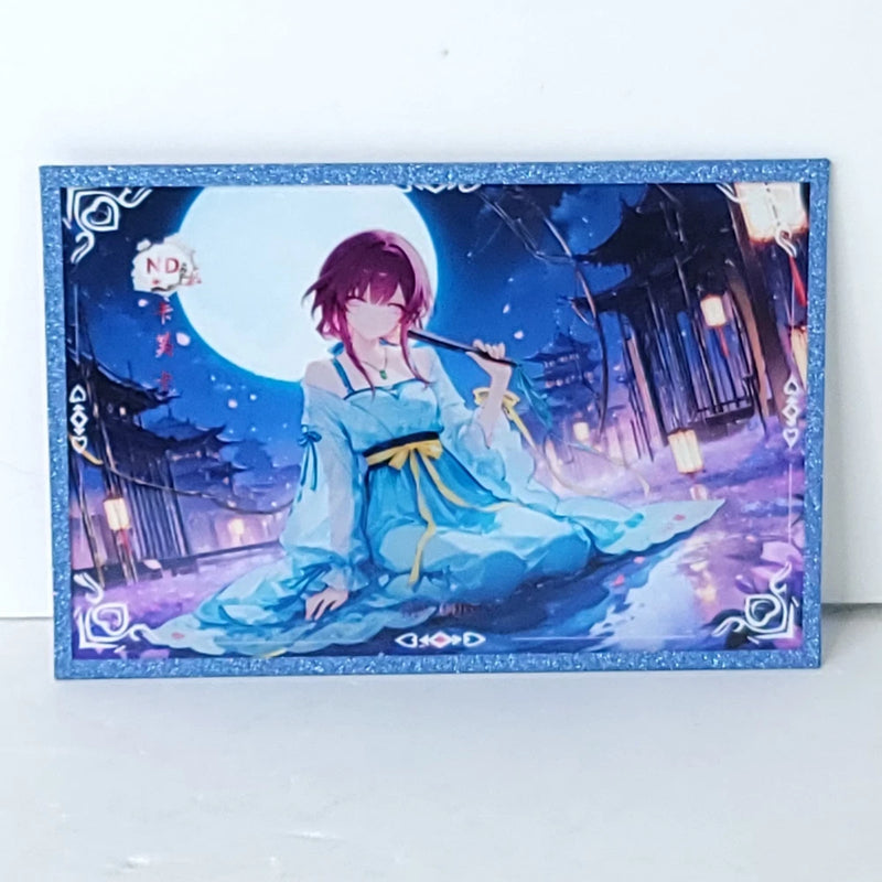 Kafka Blue Dress Moonlight Premium Waifu Card Anime Girl Art Oversized Board A6 Model