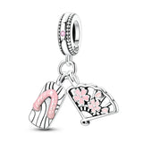 MULA 925 Sterling Silver DIY Charm Clog Fan Pendant fit Women Bracelet Jewelry Charms