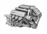 1/24 1/25 3D Resin Chevy 572 supercharged big block Engine Scale Model Kit Parts Model