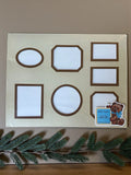 Vintage Multi Photo Collage Frame Mat Board 9 Openings Oval Rectangle 1990s Deco Model
