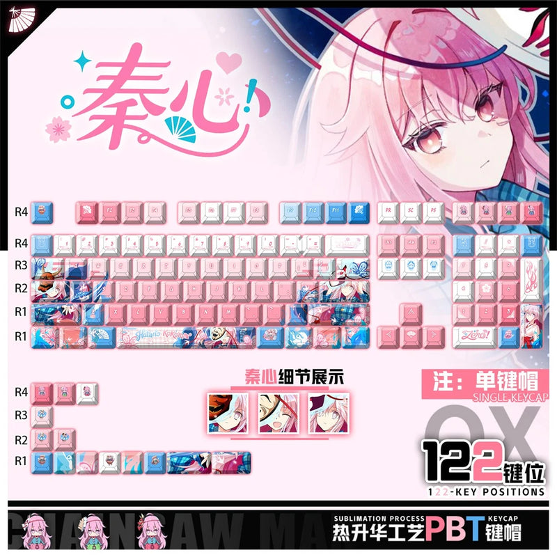 Anime Touhou Project Hata no Kokoro 122Key Mechanical Keycap Cosplay Prop Gift Model