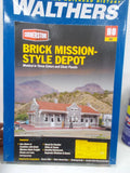 WALTHERS # 933-4055~ BRICK MISSION-STYLE DEPOT BUILDING KIT ~HO SCALE Model