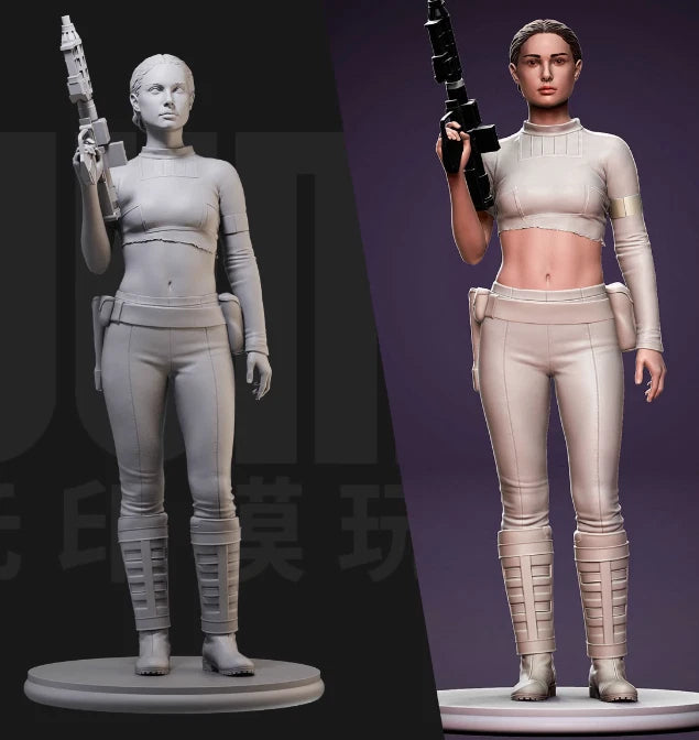 1/24 Resin Fantasy Female Space Girl Warrior Unpainted Unassembled 5508-3 Model