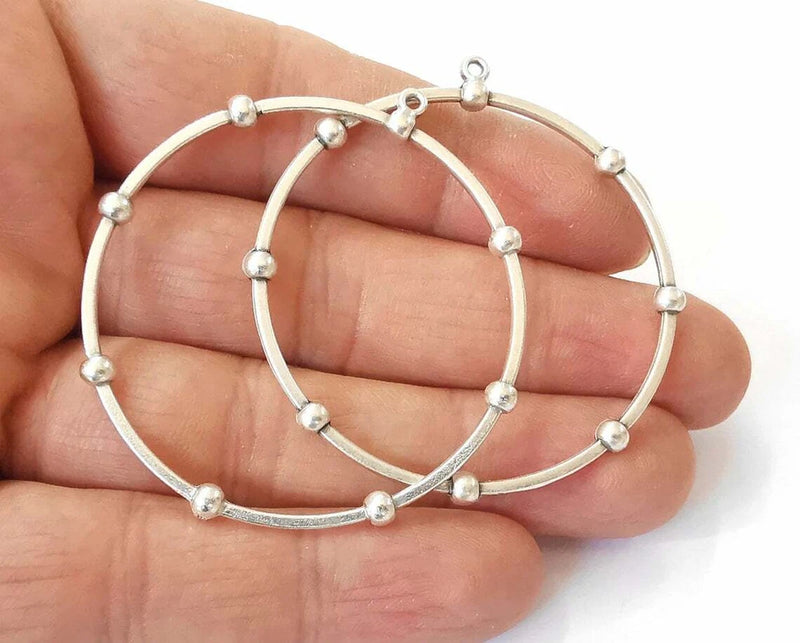 Circle Hoop Findings Charms Antique Silver Plated jewelry Accessories G24600 Charms