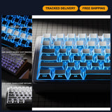 Custom PBT Keycap Set - White Shine Through, Cherry Profile, Side Printed for 60 Model