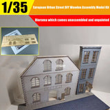 1/35 European Urban Street Scenes Diorama DIY Wooden Assembly Model Upgrade Kit Model