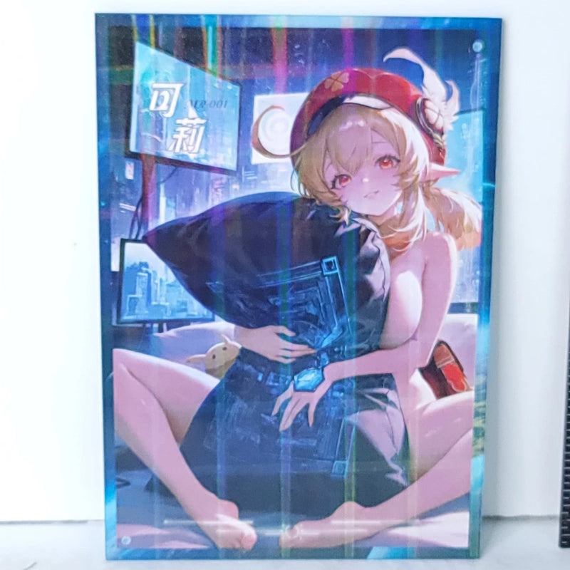 Klee Waifu Card Anime Girl Pillow City Wall Art Oversized Board A5 Model