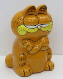 Vintage 1983 Hand Painted Ceramic Garfield Cartoon Orange Cat Figurine 5.75"H Model