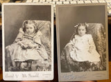 2 Cabinet Photos Little Girl /Family of MJ Chaney Coshocton OH Board & McDonald Model