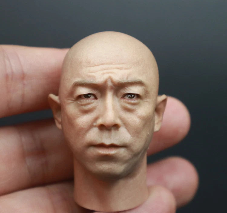 1/6 Scale Soldiers Accessories Bareheaded Asians Head Sculpt Head Carving Model Model