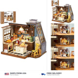 Rolife Baking Kitchen DIY Miniature House Kit with LED Lights Model