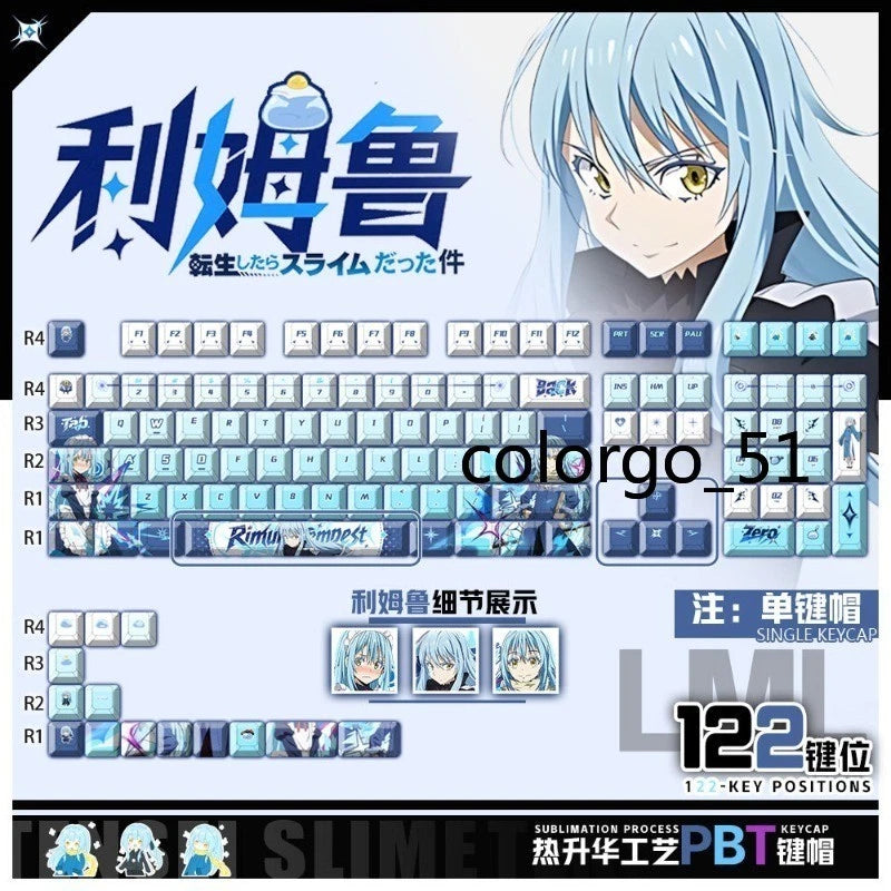 That Time I Got Reincarnated as a Slime Anime Rimuru PBT Keyboard Keycaps Gifts Model