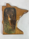 Vtg Minnesota Deer Buck Picture Wooden Wood Cribbage Board Model