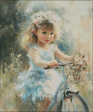 Little Cyclist - Counted Cross Stitch Kits Needlework Embroidery DIY Model