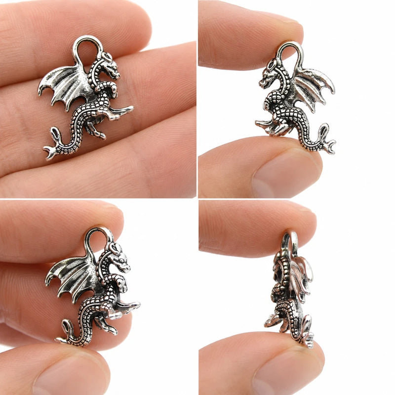Dragon Charms 21mm Fantasy Jewelry Making 3D Pendants C005017 - 10, 20 or 50PCs Charms