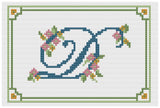 Cross Stitch Sampler Kit or Pattern - Florashell - Alphabet Letter D Model