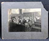 Cardboard Mounted Antique Photograph Children Classroom Blackboards Room Model