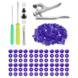 Plastic Snaps Fasteners with Snap Pliers, 150 Set T5 No-Sew Button Kit Purple Model