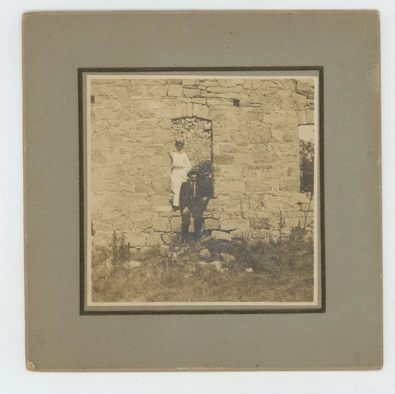 Vintage Photo On Board ID'd Leo Tolman Helen Curtis Ft. Ticonderoga NY 1870s Model