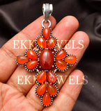 Carnelian Pendant Gemstone 925 Sterling Silver Handmade Jewelry Pendant 2.80