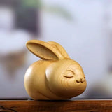 Handmade Wooden rabbit bunny easter bunny Figurine animal Statue desk home Decor Model