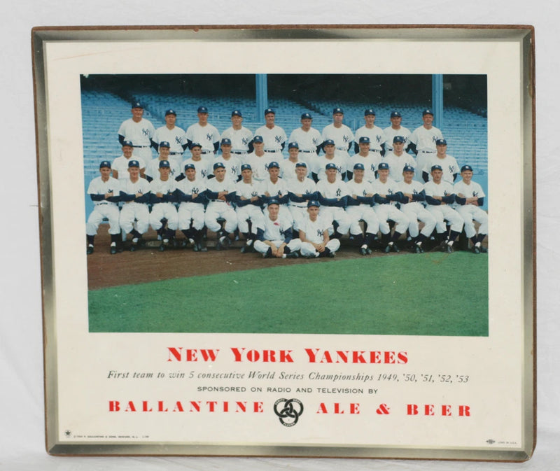 1953 New York Yankees Ballantine Beer Team Photo Display on Masonite Board, Model