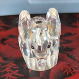 Clear Faceted Crystal Elephant Figurine Collectible Decor Display Piece Model