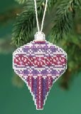 MILL HILL HOLIDAY ORNAMENTS Beaded Cross Stitch Kit AMETHYST PEARL Model