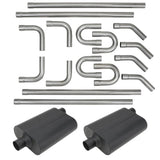 Speedway 2.25" Mild Steel DIY Custom Mandrel Exhaust Pipe Bend Kit w/ Mufflers Model