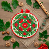 DIY Counted Cross Stitch Kit "Traditional motif" with hoop Model