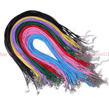 10pcs Multicolor Leather Wax Necklace Cord DIY String Rope Lobster Clasp 18" Charms