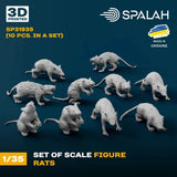 SPALAH 31935 Set of figures Rats 3d printed resin kit 1/35 scale Model