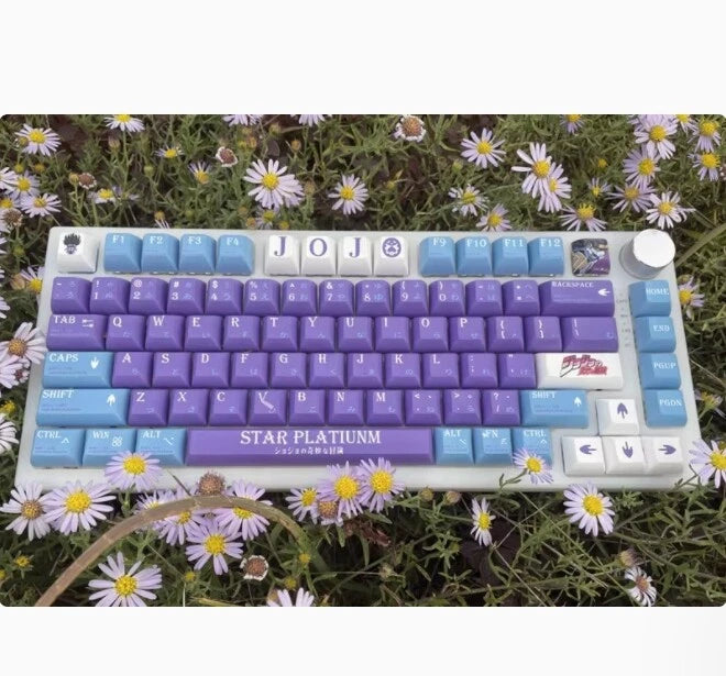 New JoJo Star Platinum Keycaps 140 keys PBT KCA Height For Cherry MX Keyboard Model