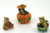 3 Pcs Calico Kittens Vintage Resin Figurine Enesco Pricilla Hillman Model