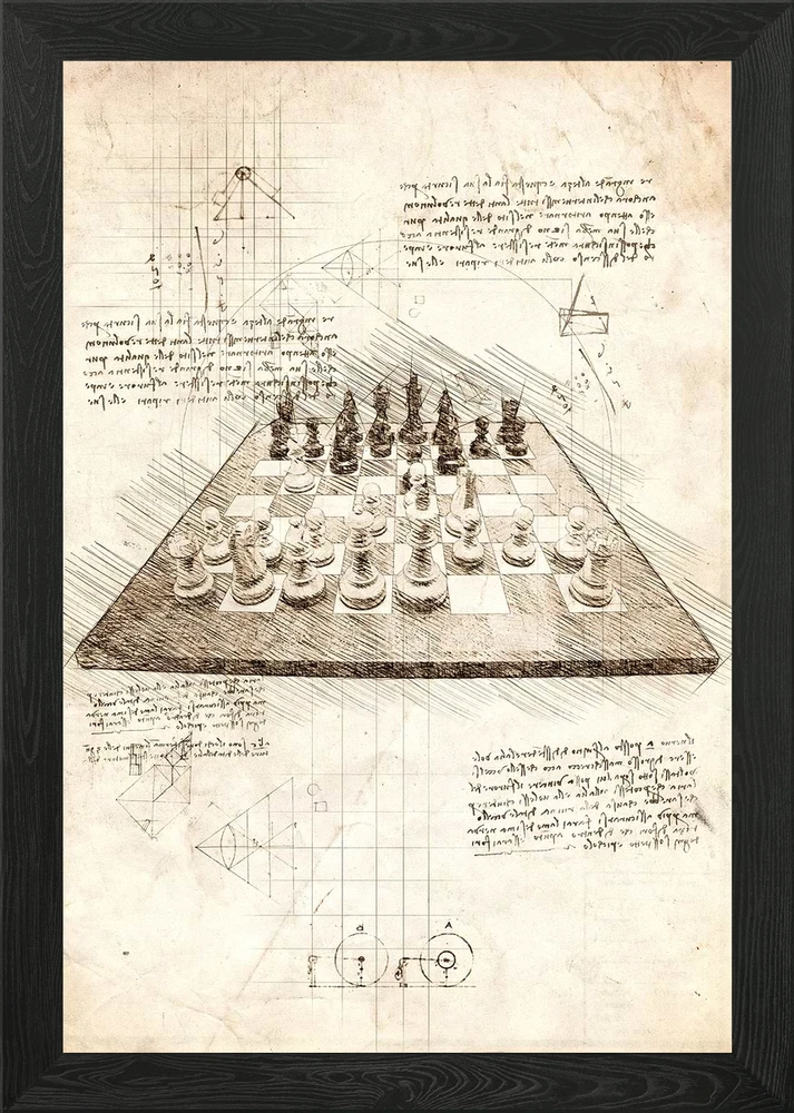 Chess Board Framed Wall Art Poster Canvas Print Picture Model