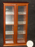 Tuscan Curio Cabinet #P6005 Walnut Display Figurine Plates Dollhouse Miniature Model