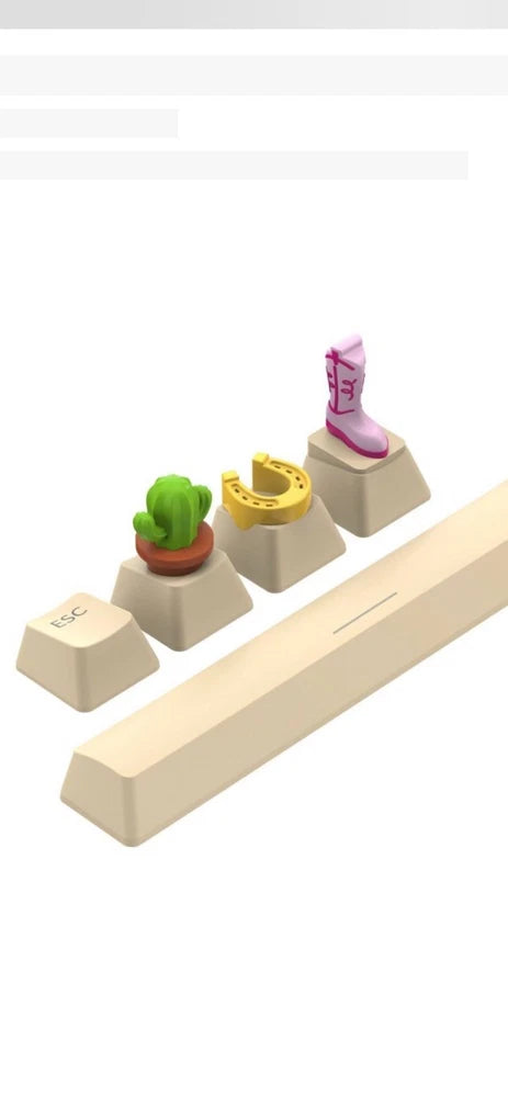 New North  Accent cactus boot lucky western key cap pack 5 pcs Keyboard Keycaps Model