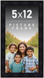 5x12 Frame Black Picture Frame Complete Modern Photo Frame UV Acrylic, Acid Free Model