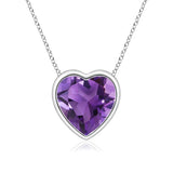 ANGARA Solitaire Heart Amethyst Pendant in 14K Solid Gold (0.7 ctw, AAA) Charms