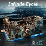 ROKR 3D Puzzle Electric Marble Run Spaceport Movable Model Multi-Play Toys Gifts Model