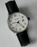 Slava 2414 Model 3991954 Vintage Original Soviet Mechanical Casual Watch 1980s Model