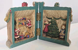 Vintage Hinged Christmas Cottage Figurine Holiday Scene Bears Tree Village... Model