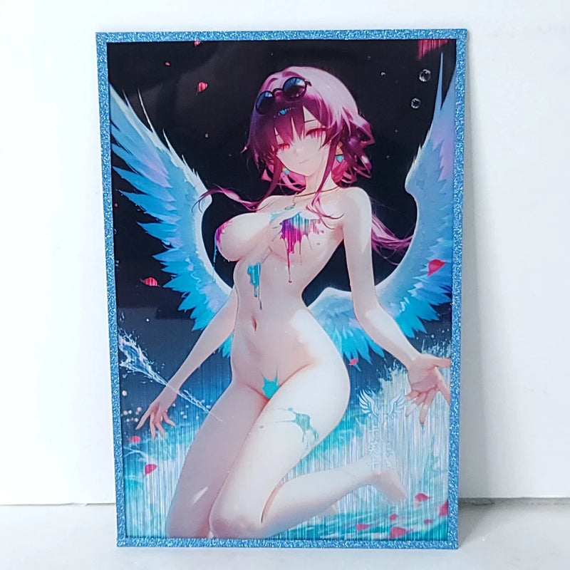 Kafka Angel Paint Blue Glitter Waifu Card Anime Girl Wall Art Oversized Board A5 Model