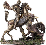 St. George Slaying the Dragon Statue - St. George, Legendary Medieval Knight Scu Model