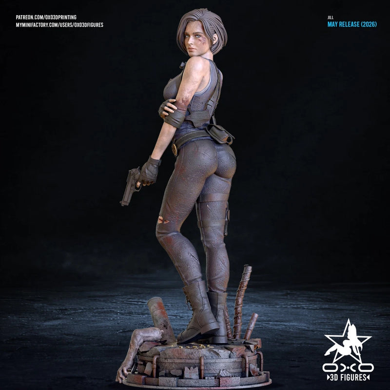 Jill Valentine SFW/NSFW Sculpture  (300mm) Unassembled/Unpainted/3D Printed Model
