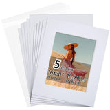 5 Pack Acid Free 16x20 White Picture Mats Board Show Kit for 11x14 Photo Model