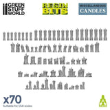 70x Resin Candles - Resin Sigmar Decor Modelling Chandelier Wargames Model