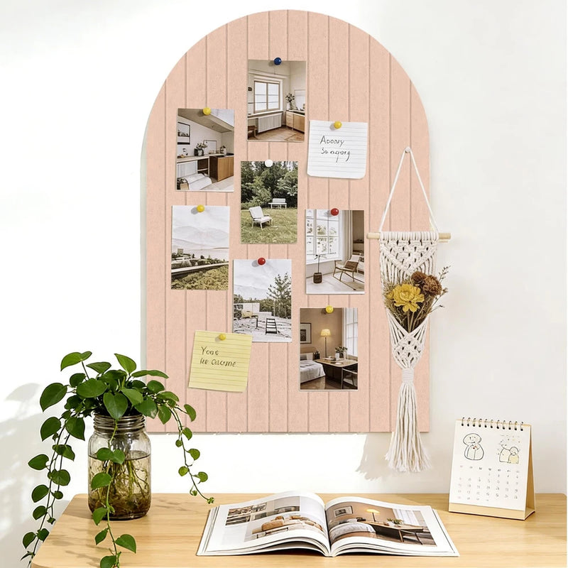 6 PCS 35x24 Inch Pink Arched Felt Bulletin Board Wall Decor Adhesive Tile Model