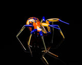 Deep Blue Orange Winter Glass Spider Figurine ¨C Purple and Teal Miniature Insect Model